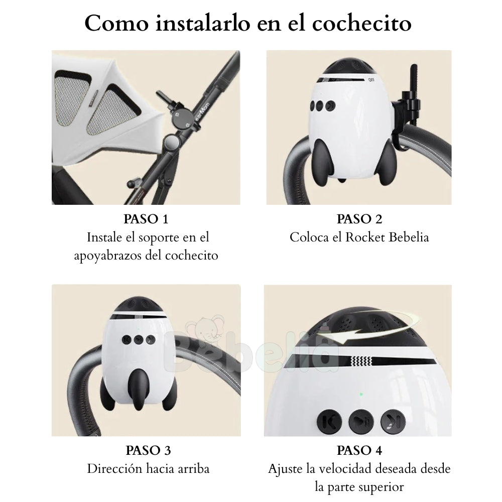 Rocket Bebelia  - Balanceador de Carrito con Ruido Blanco.