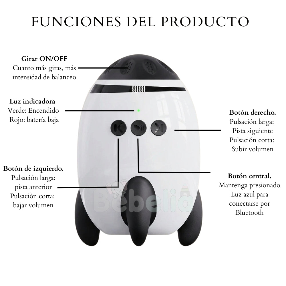 Rocket Bebelia  - Balanceador de Carrito con Ruido Blanco.