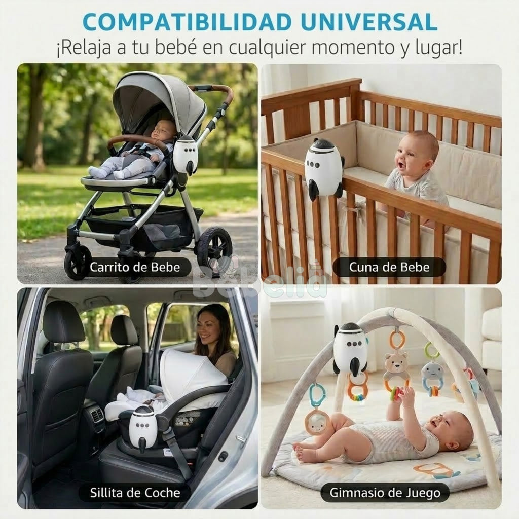 Rocket Bebelia  - Balanceador de Carrito con Ruido Blanco.